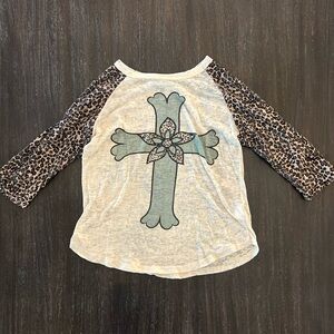 Southern Grace Sheer Girls Long Sleeve Top 8-10Y